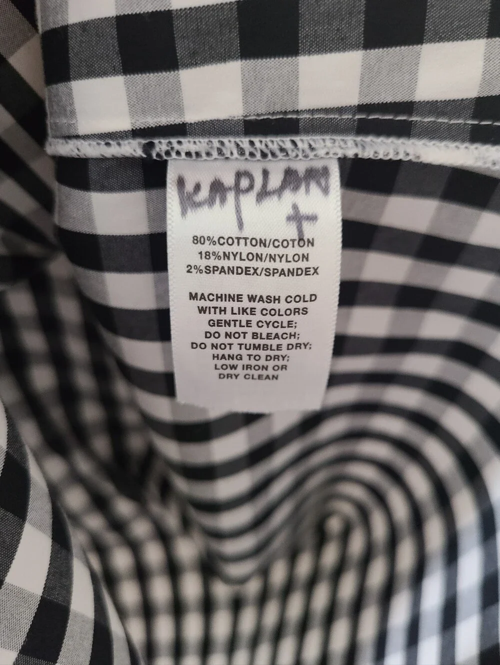Lafayette 148 Black & White Check ¾ Sleeve Button Front Shirt Sz L - Picture 7 of 11